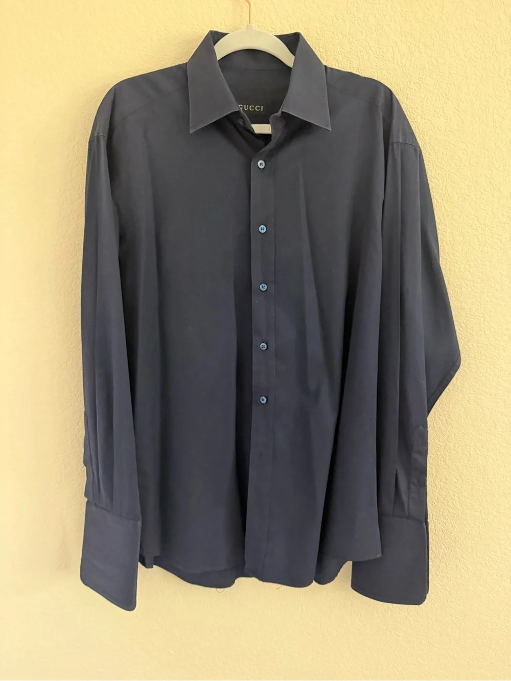 Gucci Men's Dark Navy Button-Down Dress Shirt